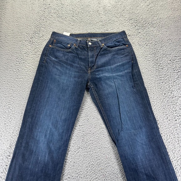 Levi's 514 Jeans Mens 34x34 Blue Cotton Denim Straight Leg Workwear Faded Travel - Picture 2 of 10